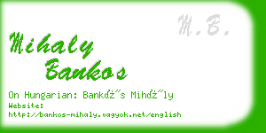 mihaly bankos business card